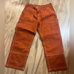Big Bud Press Carpenter Jeans! burnt terracotta orange NWOT neverworn SIZE LARGE